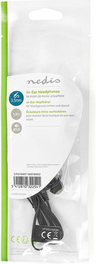 Nedis Bedrade Koptelefoon - 3,5 mm - Kabellengte: 1.20 m - Volumebediening - Zwart - afbeelding 5
