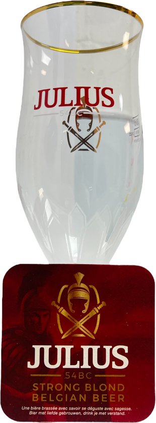 6 X Luxe Bierglas van JULIUS met 100 st bierviltjes - afbeelding 3