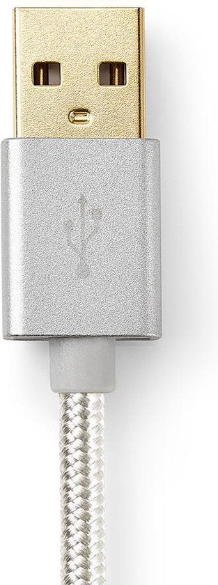 Nedis 3-in-1-Kabel - USB 2.0 - USB-A Male - Apple Lightning 8-Pins / USB Micro-B Male / USB-C Male - 480 Mbps - 1.00 m - Verguld - Rond - PVC - Aluminium - Cover Window Box - afbeelding 5