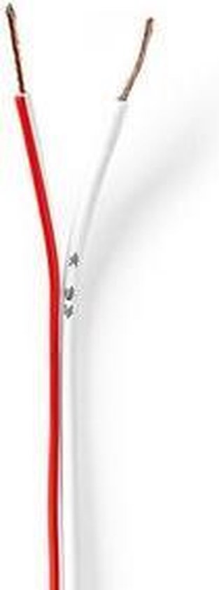 Speaker-Kabel - 2x 0.75 mm² - CCA - 100.0 m - Rond - PVC - Wit - Folieverpakking - afbeelding 4