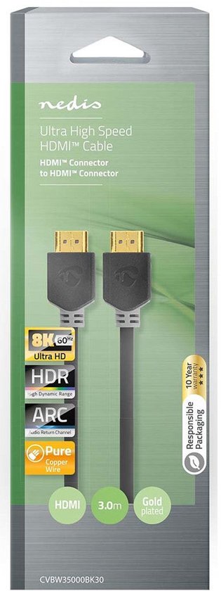Ultra High Speed HDMI™-Kabel | HDMI™-Connector - HDMI™-Connector | m | Antraciet - afbeelding 22