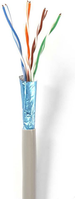 Nedis Netwerk Kabel Rol - CAT5e - Stranded - F/UTP - Koper - 305.0 m - Binnenshuis - Rond - PVC - Grijs - Trekdoos - afbeelding 2