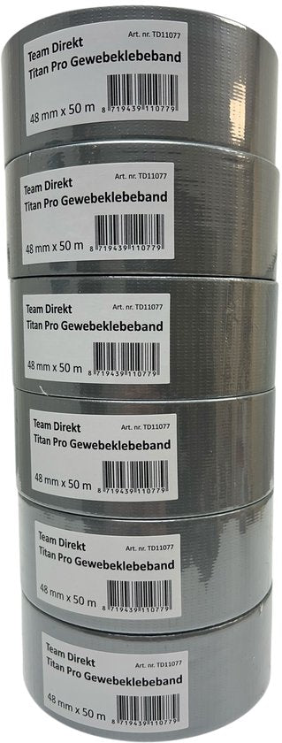 6 x Titan Pro Duct tape 48mm x 50 meter Grijs - afbeelding 4