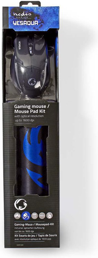 Nedis Gaming Muis & Muismat – Bedraad – 2400 DPI – Optisch – Ergonomisch – Zwart - afbeelding 7