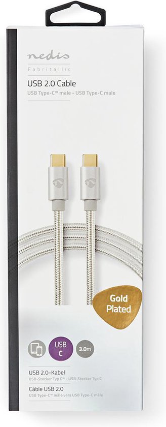 USB voor Synchroniseren, Opladen en AV-Ondersteuning | Verguld | USB C™ Male naar USB C™ Male | Voor Aansluiten van Smartphones en Mobiele Apparaten - afbeelding 5