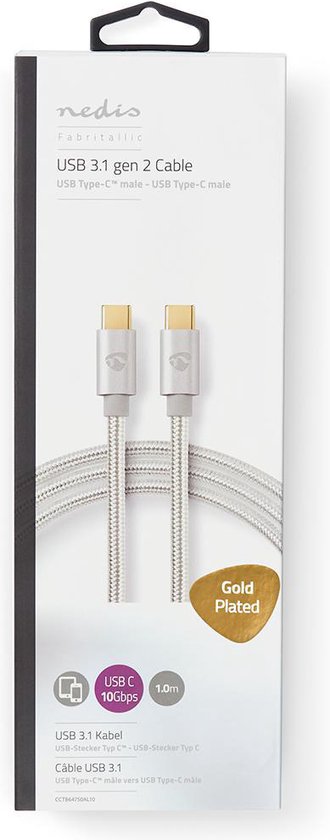 USB voor Synchroniseren, Opladen en AV-Ondersteuning | Verguld | USB C™ Male naar USB C™ Male | Voor Aansluiten van Smartphones en Mobiele Apparaten - afbeelding 47