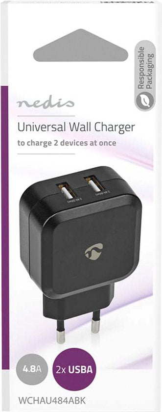 Wandoplader | 4,8 A | 2 uitgangen | USB-A | - afbeelding 17