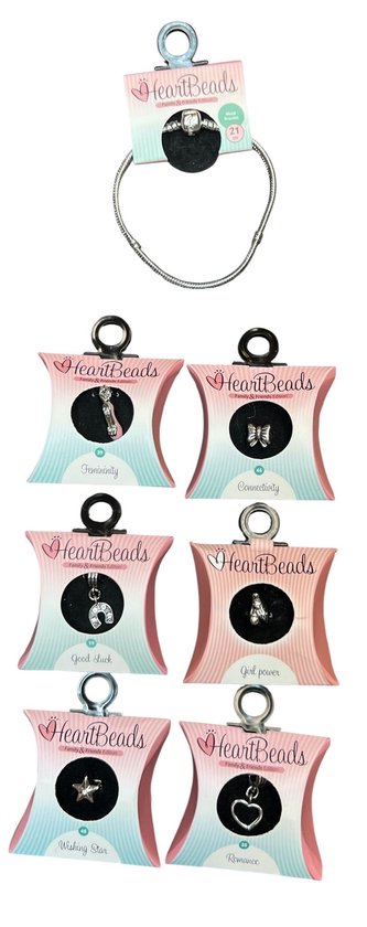 HeartBeads Armband Met 6 Bedels 21cm Metaal - afbeelding 1