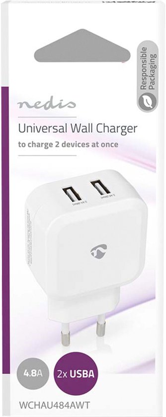Wandoplader | 4,8 A | 2 uitgangen | USB-A | - afbeelding 21
