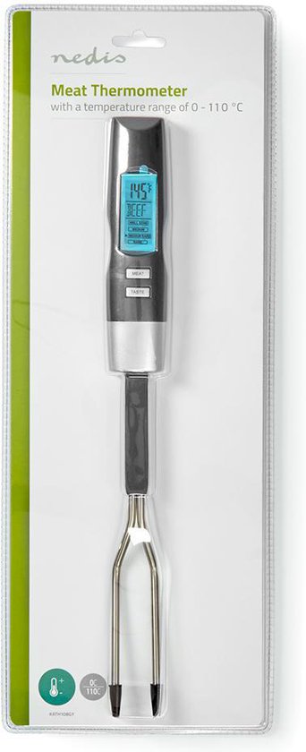 Nedis Vleesthermometer - Temperatuurinstelling - LCD-Scherm - 0 - 110 °C - Zilver / Zwart - afbeelding 6