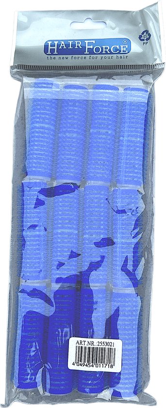 HairForce 15mm zelfklevende donkerblauwe rollers 3x12stuks - afbeelding 2