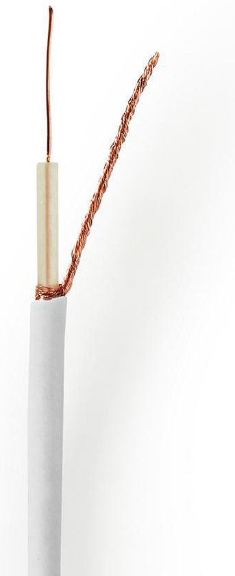 Nedis Coaxkabel op Haspel - Mini Coax - 75 Ohm - Enkelvoudig Afgeschermd - ECA - 100.0 m - Coax - PVC - Wit - Rol - afbeelding 2