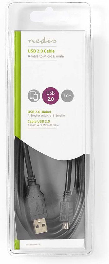 Nedis USB-kabel m USB A B Zwart - afbeelding 6