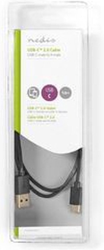 USB-Kabel - USB 2.0 - USB-A Male - USB-C Male - W - 480 Mbps - Vernikkeld - m - Rond - PVC - afbeelding 18