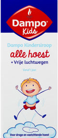 Dampo Kids Kindersiroop Alle Hoest + Vrije luchtwegen - Voor droge en vastzittende hoest - Vanaf 1 jaar - Medisch hulpmiddel - 100 ml - afbeelding 1
