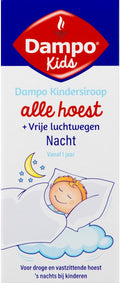 Dampo Kids Nacht Kindersiroop Alle Hoest + Vrije luchtwegen - Voor droge en vastzittende hoest 's nachts bij kinderen - Verlichting en verzachting bij het hoesten - Vanaf 1 jaar - Medisch hulpmiddel - 100 ml - afbeelding 1