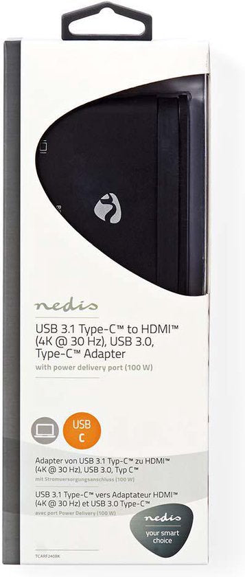USB Multi-Port Adapter - USB 3.2 Gen 1 - USB-C Male - HDMI Female / USB-A Female / USB-C Female - Rond - Vernikkeld - Zwart - Window Box met Euro Lock - afbeelding 8