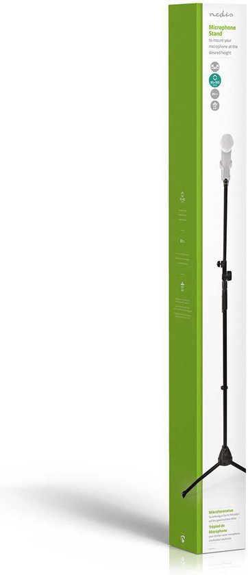 Microfoonstandaard - V-vorm - Hoogte bereik: 950-1650 mm - Maximale armlengte: 800 mm - ABS / Aluminium - Zwart - afbeelding 7