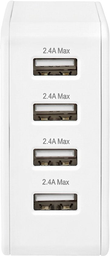 Nedis Oplader - 24 W - 4x 2.4 A - Outputs: 4 - 4x USB-A - Geen Kabel Inbegrepen - Single Voltage Output - Wit - afbeelding 17