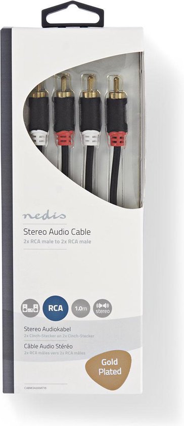 Nedis Stereo-Audiokabel - 2x RCA Male - 2x RCA Male - m - Rond - Doos - afbeelding 50