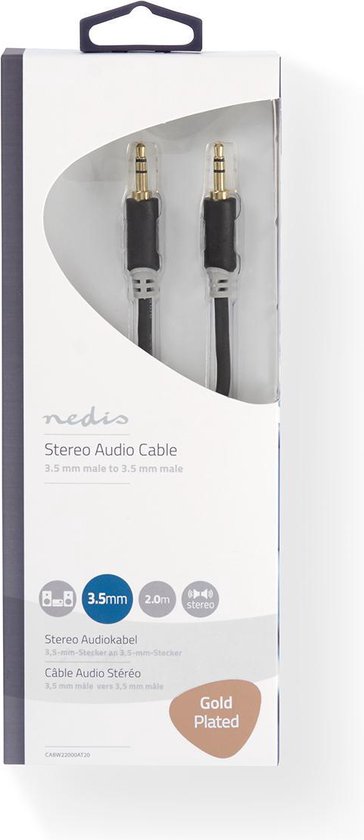 Nedis Stereo-Audiokabel - 3,5 Male - 3,5 Male - m - Rond - afbeelding 22