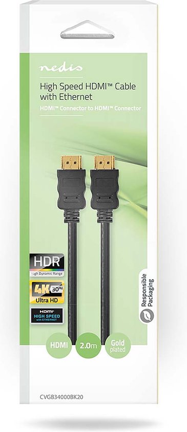 High Speed met Ethernet | HDMI™ Connector | HDMI™ Connector | | | m | | | Zwart | - afbeelding 7