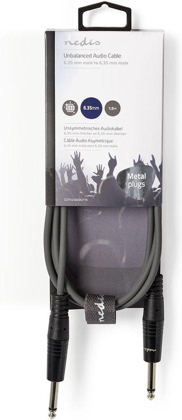 Nedis Mono-Audiokabel - 6,35 mm Male - 6,35 mm Male - Vernikkeld - 1.50 m - Rond - PVC - afbeelding 2