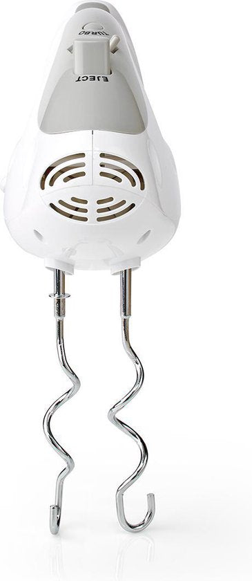 Nedis Handmixer - 200 W - 5-Snelheden - Turbo-functie - 2 Deeghaken / 2 Kloppers - Grijs / Wit - afbeelding 6