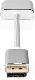 Nedis DisplayPort-Kabel - DisplayPort Male - DVI-D 24+1-Pins Female - 1080p - Verguld - 0.20 m - Rond - Gevlochten - Zilver - Cover Window Box - afbeelding 1