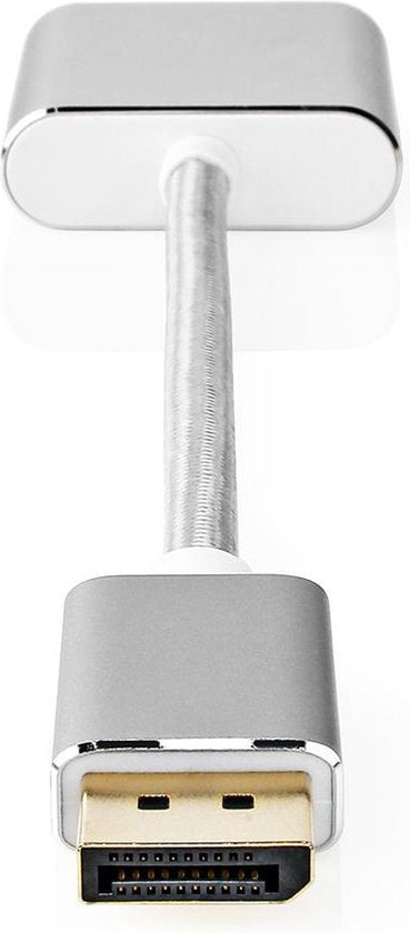 Nedis DisplayPort-Kabel - DisplayPort Male - DVI-D 24+1-Pins Female - 1080p - Verguld - 0.20 m - Rond - Gevlochten - Zilver - Cover Window Box - afbeelding 1