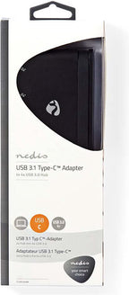 Nedis USB Multi-Port Adapter - USB 3.2 Gen 1 - USB-C Male - 4x USB-A - Rond - Vernikkeld - Zwart - Window Box met Euro Lock - afbeelding 9