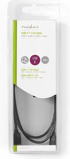 Nedis USB-Kabel - USB 2.0 - USB-C Male - USB-C Male - 60 W - 480 Mbps - Vernikkeld - 1.00 m - Rond - PVC - Zwart - Doos - afbeelding 5