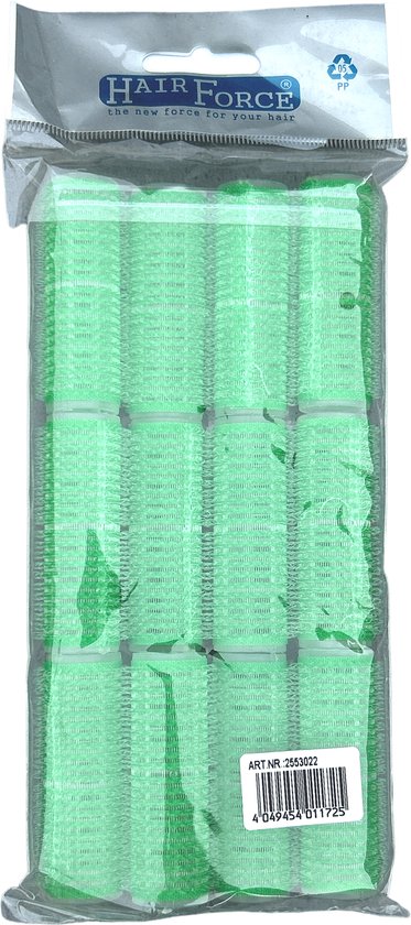 HairForce 20mm zelfklevende groene rollers 3x12stuks - afbeelding 2
