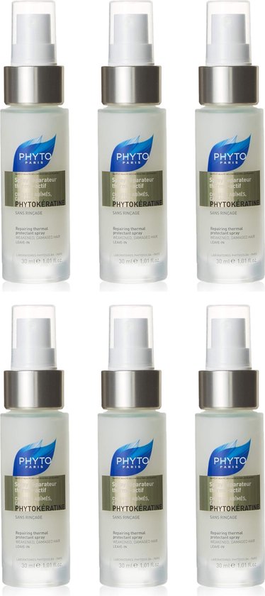 Phyto Paris Phytokératine Repairing thermal protectant spray Weakened, Damaged Hair 30ml x 6 - afbeelding 1