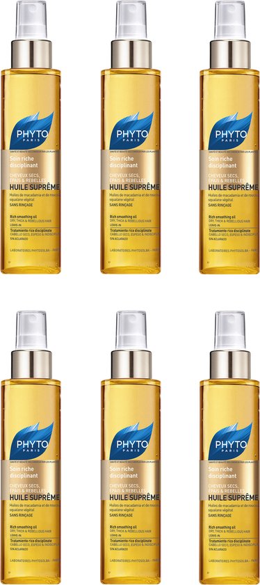 Phyto Paris Huile Suprême Rich Smoothing Oi Dry, Thick & Rebellious Hair 30ml x 6 - afbeelding 1