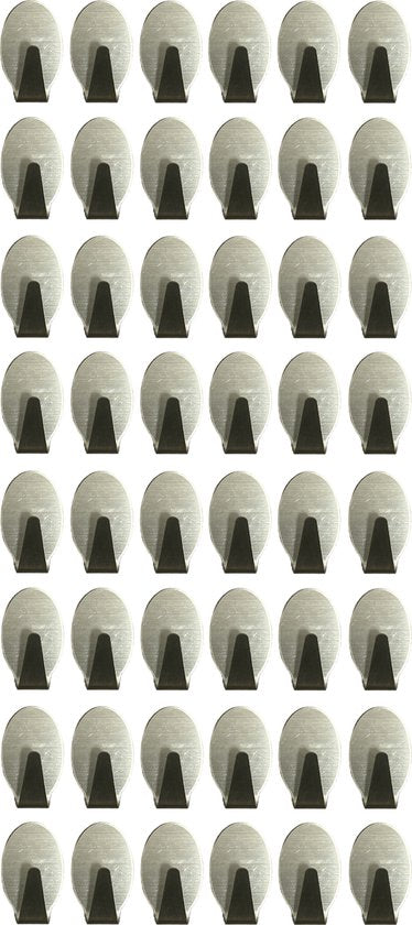 Zelfklevende Ovale Ophanghaken RVS – 48 stuks - afbeelding 1