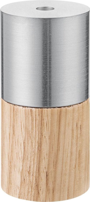 Home sweet home combi fitting rond E27 - / hout - 2e kans Geborsteld staal — EAN 8718808182027