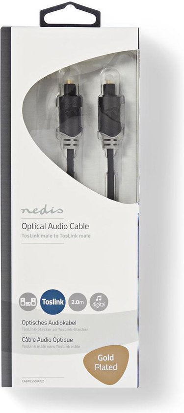 Nedis Optische Audiokabel - TosLink Male - TosLink Male - m - Rond - PVC - Antraciet - Doos - afbeelding 32