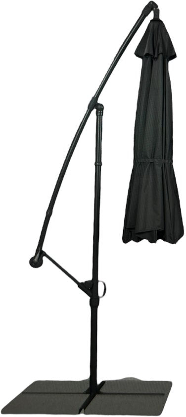 Livarno Zweefparasol 300 cm x 258 cm draaibaar Antraciet 180 grams polyester doek - afbeelding 3