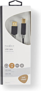 Nedis - USB 2.0 - Male - Male - m - Antraciet - afbeelding 2