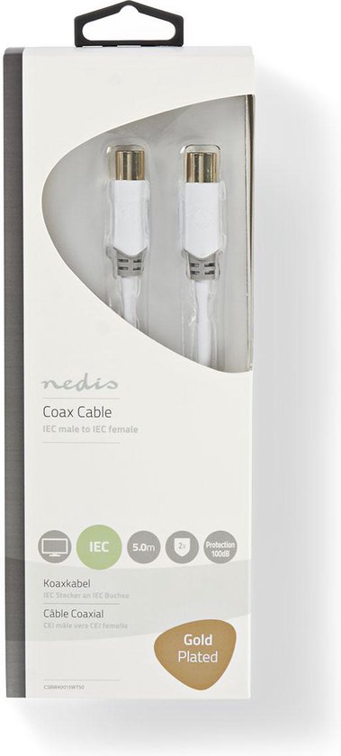 Coaxkabel 100 dB | IEC (coax) male - IEC (coax) male | 5,0 m | Wit - afbeelding 9