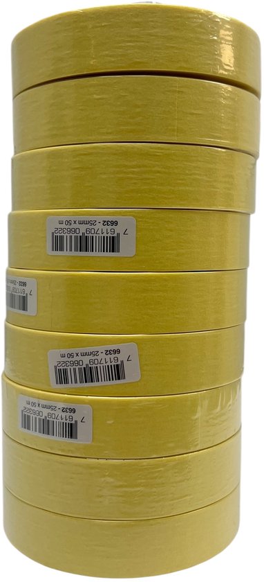 Permafix 124 PRO Pak met 9 Rollen Afplaktape 25 mm x 50 Mtr. - afbeelding 1