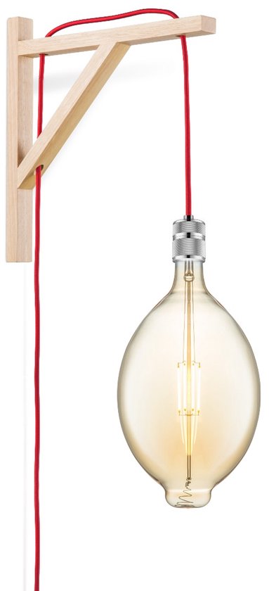 Home Sweet Home - Wandhaak Angle - voor muur hanglamp - haak gemaakt van hout - 30/3/30cm - maak je eigen unieke lamp - afbeelding 6