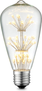 Home Sweet Home - Edison Vintage E27 LED filament lichtbron Drop - Helder - 6.4/6.4/13cm - ST64 Crystal - Retro LED lamp - 2W 95lm 2200K - warm wit - afbeelding 1