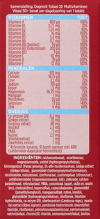 Dagravit Totaal 30 Vitaal 50+ Multivitaminen voordeelverpakking - Vitamine B1, B2, B3, B5, B6, B12 en koper dragen bij aan een goede energiehuishouding - 100 tabletten - afbeelding 12