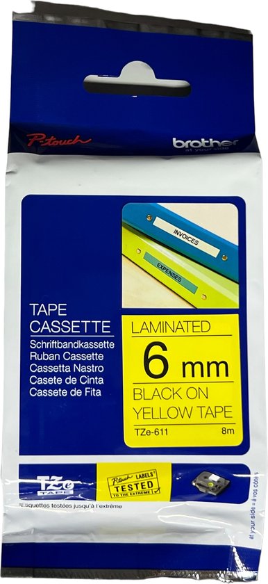 4 Verschillende ORIGINELE Brother Tze-tape 6 mm x 8 meter Super Sale - afbeelding 3