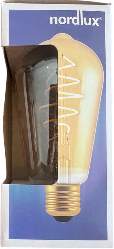 6x Nordlux - LED Edison ST64 - 4,9W - E27 - Goud Spiraal - afbeelding 2