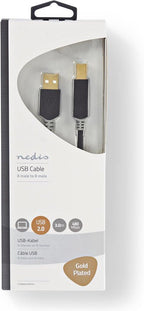Nedis - USB 2.0 - Male - Male - m - Antraciet - afbeelding 16