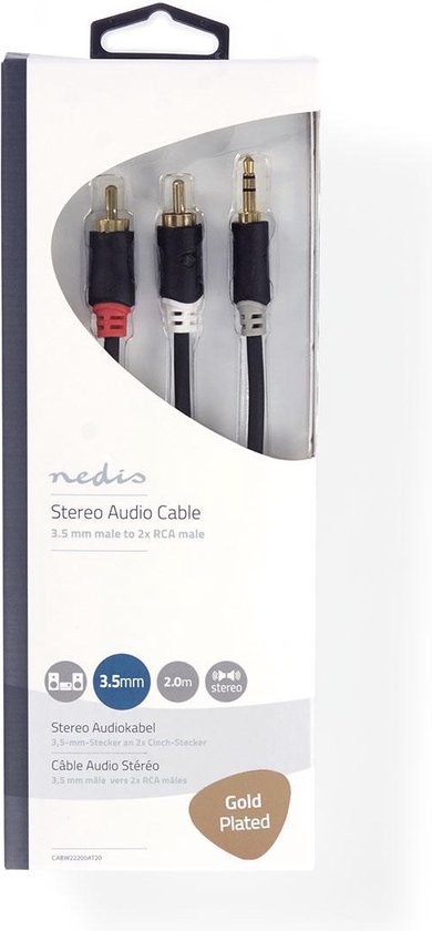 Nedis 3,5mm Jack - Tulp stereo audio kabel - zwart - meter - afbeelding 20