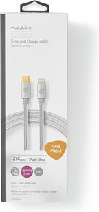 Nedis Premium 8-pins Lightning naar USB-C kabel - USB2.0 - tot 20V/3A / aluminium - meter - afbeelding 6